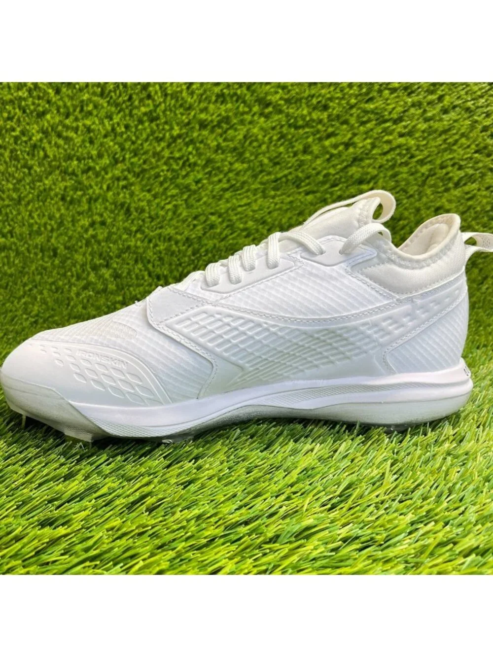 Adidas Icon 8 Boost Mens Size 7 White Silver Running Outdoor Baseball Cleats